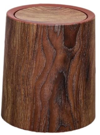 MagiDeal Papelera de grano de madera, papelera con tapa abatible, elegante cesta de papel, papelera de reciclaje, papelera con tapa abatible para oficina, sala, 12l 23cmx25cm