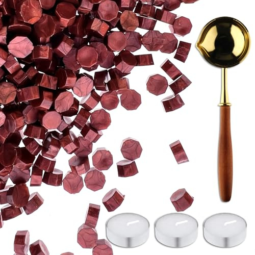 420 Pcs Vintage Wax Sealing Beads for Wax Seal Stamp, Antique Decor for Wedding Invitations, Envelope, Letters, DIY Crafts Gift Wrap (Burgundy A)