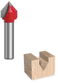 Fresa de Chaflán Fresa, Fresas para Madera 6mm Fresado Chaflán y Biselado de 60 Grados Fresadora Herramienta de Carpintería, 2 Filos Carburo Sólido de Tungsteno Fresas de V para CNC Grabar Chaflanes