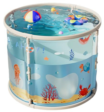 Vasca da bagno portatile, vasca da bagno pieghevole, piscina all'aperto, grande design salvaspazio, uso con acqua calda e fredda, 70 x 65 cm, per viaggi, campeggio, bambini e adulti