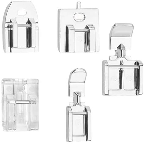 Sewing Machine Feet - 5Pcs Invisible Durable Stainless Steel aand Plastic Zipper Foot for Household Low Shank Sewing Machines Accessories