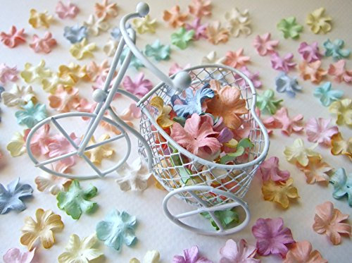 ICRAFY 150 Die Cut Petal Flower Mulberry Paper Pastel Tone 150 Pcs. Size 20 mm. (Pastel)