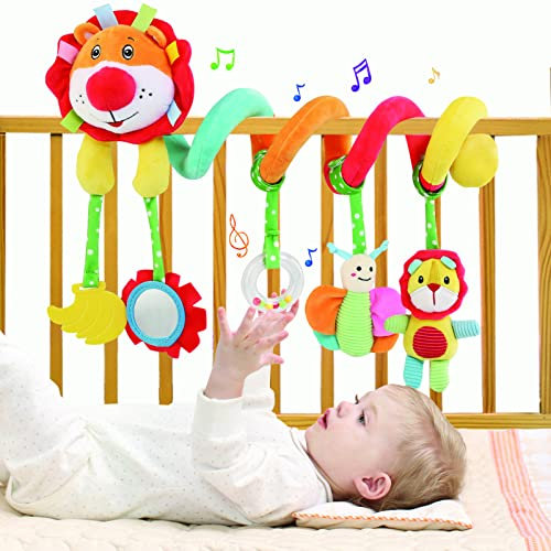 BelleStyle Activity Spirale Baby Spielzeug 0 3 6 Monate, Kinderwagen Spielzeug Plüschtiere Babyschale Kinderbett Babyspielzeug Motorikspielzeug zum Aufhängen für Baby Kleinkinder Mädchen Junge