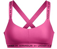 Under Armour Damen Crossback Low BH Sport-BHS, Undurchsichtige, Astro Pink/Schwarz, M