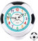 Edillas Wecker Kinder Jungen Mädchen,Fußball Wecker Analog Geräuschlos Ohne Ticken mit Licht Schlummerfunktion für Kinder Schlafzimmer Nachttisch Tisch Aufwachenuhr(Blau)