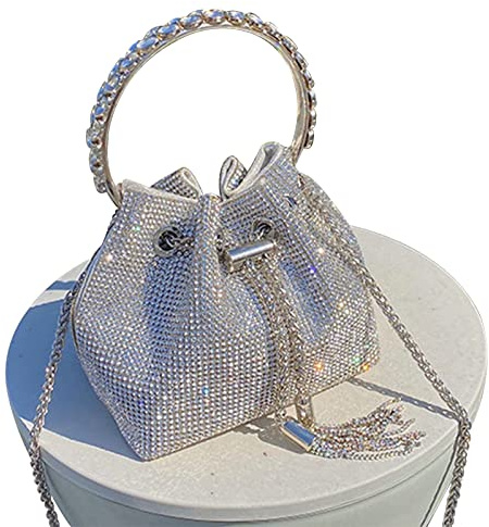 TOPALL Bolso Fiesta Mujer,Bolso de Fiesta Pequeña, Bolso de Mano Noche,Bolso de Mano para Mujer con Purpurina, Bolso Cruzado, Bolso de Novia para Boda, Evento, Citas, Cóctel