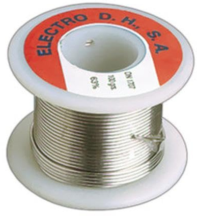 Hilo de estaño para soldadura, 60/40, diámetro de 1.0 mm, ideal para uniones eléctricas y reparaciones en fontanería.