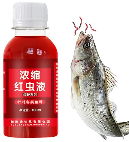 Appâts de poissons avec odeur de ver rouge, appât liquide de ver rouge - Concentré attractif efficace pour appât de poisson, leurre de pêche sûr de 100 ml, booster d'attraction, appât odorant, ali