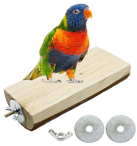 Allazone 3er Set Vogel Plattform aus Naturholz, Sitzstangen für Vögel, Papageien, Aras, Kakadus