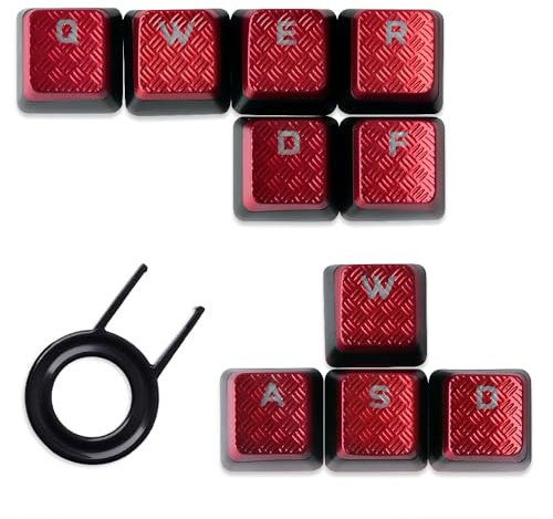 10Keys Backlit Textured Keycaps Ersatz für Corsair K100 und K70PRO Mechanische Gaming Tastatur (Rote Streifen)