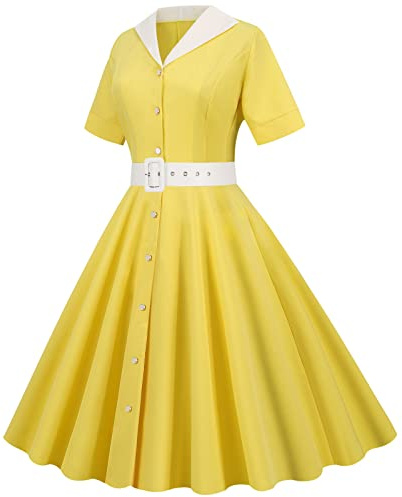2025 Robe Année 60 70 Femme Robe Trapèze Année 50s Cocktail Retour Soirée Robe D'été Loisirs pour Femme Années 1950 Anniversaire Mariage Robe Boheme Élégant Fête des Mères 2024