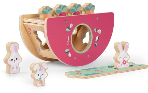 Chicco Playset in Legno, Collina dei Coniglietti, Gioco Montessori, Gioco Forme-Incastri e di Equilibrio, Pianta Il Tuo Orto, 3 Personaggi Esclusivi, Bambino 2+ Anni, Idea Regalo