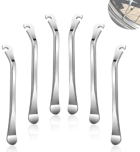 UEPOA Reifenheber Fahrrad, 6 Stück Montierhebel Fahrradreifen Reparatur, Metall Montierhebel Werkzeug, Reifen Werkzeug Haken Montagehebel, Reifenwechsel Werkzeug Set