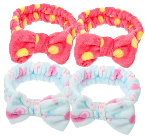 HAPINARY 4pièces Bandeaux De Spa Pourvage De Visage Lot De Pratique Pour Salle De Bain Pour Fille Sans Attacher Les Cheveux