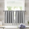 KnSam Scheibengardinen 2er Set Küche Gardinen Blickdicht Fenster Gardine Modern Wellenförmige Textur Kurzstores Elegant Bistrogardinen für Wohnzimmer Weiß B 76 cm x H 78 cm, 2 Stück