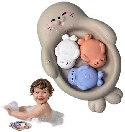 De Bain pour Bébé | 4 Pièces Flottants pour Le Bain - Activité Éducative Précoce Animale Facile à Saisir pour dès 18 Mois