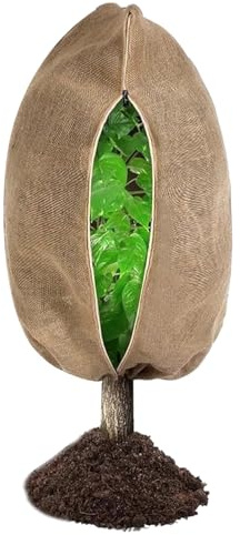 Burlap Bags for Plants – Natural Jute Covers, lfreeze shieldd Wraps for Trees | Breathable Plant Insulation Bag, Windproof Garden Cloth, Moisture Barrier for Bushes, Seedlings, Flowering Pots,