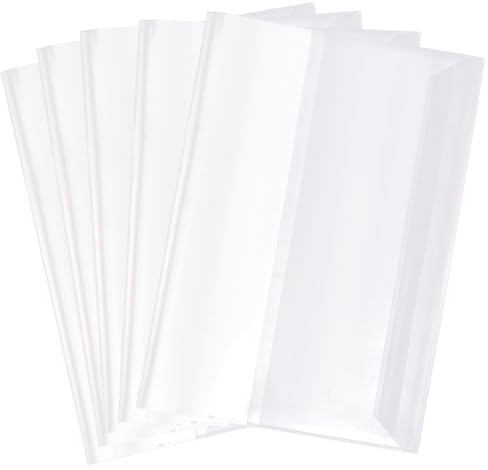 GORGECRAFT 10 transparent påse, 26,8 x 19 cm, justerbar vattentät plastpåse med självhäftande stängning för skolmanualer, pocketböcker, dagböcker, skolkontor, dagböcker