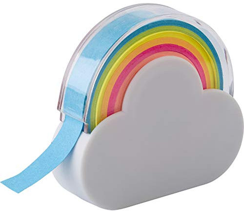 Dispensador de cinta adhesiva, arco iris, multicolor, incluye la cinta de notas adhesivas, longitud aprox. de la cinta 15 m