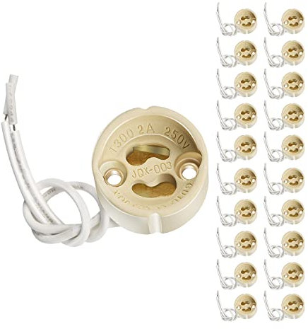 Tofisr Presa GU10 | Portalampada in Ceramica | Connettore Adattatore | Cavo in Silicone 12CM/120MM di Alta Qualità | 20 Pezzi