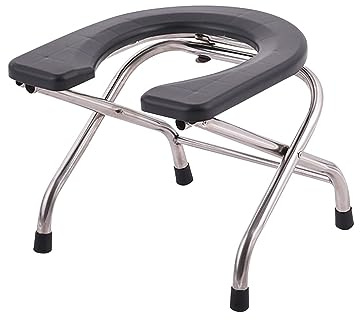 Oshhni Sedile WC pieghevole Comode Sedia Heavy Duty Multifunzionale Assistenza domiciliare Antiscivolo Sgabello tozzo per WC Sedile per WC tozzo, altezza 30 cm