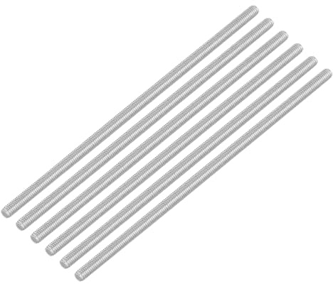 QUARKZMAN 6 Piezas de Varilla Roscada Completa, M4 x 120mm, Varilla Roscada Acero Inoxidable 304, Rosca a la Derecha, Pernos de Barra M4-0.7 para Ensamblaje de Muebles y Maquinaria