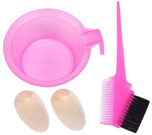 NOLITOY 2sets Pettini Professionali Per Colorazione Pettine Doppia Faccia e Ciotola Per Strumenti Per Parrucchieri Rosa