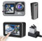 Xilecam 5K Action Cam mit Anti-Schütteln 2.2 Dual-Bildschirm mit Touchscreen WiFi Fernbedienung und Drahtlosem Mikrophon Die Unterwasserkamera Wird mit Zubehör geliefert