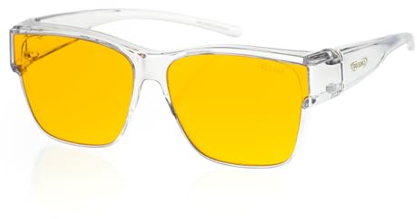 PRiSMA OVER1 Überbrille für Brillenträger Überzieh Fit Over Brille (02 Lite95-95% Blaulichtfilter - Universell für Tag und Nacht)
