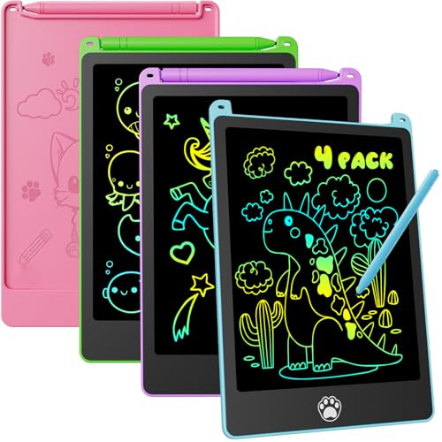 Electight 4 Packs 8.5 Inch LCD Writing Tablet for Kids, Colorful Drawing Board Toys, Erasable Drawing Board Learning Educational Gifts for 3 4 5 6 7 Years Old Toddlers Birthday Christma