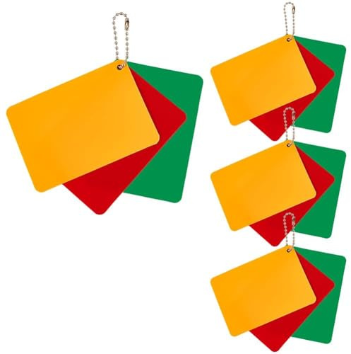 AHANDMAKER 4 Sets Red Yellow Green Professional Soccer Referee Cards