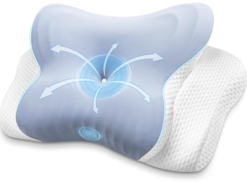 MISSCOZY Side Sleeper Pillow Ergonomic- Orthopedic Pillow for Neck Pain, Cervical Anti Snore Sleep Apnea, Washable Cover Side/Back/Stomach Sleepers，Butterfly Memory Foam(Blue)