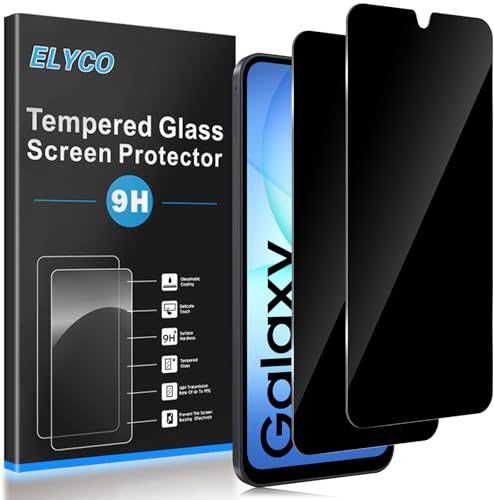 ELYCO Privacy Vetro Temperato Compatibile con Samsung Galaxy A16/A17 4G/5G, 2 Pezzi Anti-Spy Pellicola Protettiva, 9H Durezza Ultra Resistente, Protezione Privacy Schermo Pellicola, Anti-Graffio