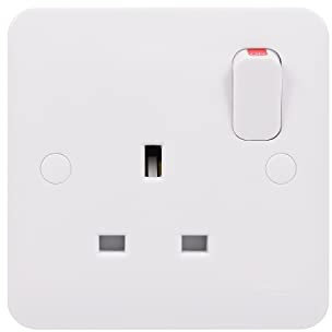 Schneider Electric - Lisse White Moulde, Switched Single Power Socket, 13A, Single Pole, GGBL3010S, White