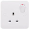 Schneider Electric - Lisse White Moulde, Switched Single Power Socket, 13A, Single Pole, GGBL3010S, White