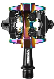 XPEDO CXR Clipless Bicycling Pedals | Dual-Sided Entry, Posi-Lock Retention, Lightweight Aluminum Body, Ideal for Cyclocross, Gravel, and XC Riding | Oil Slick