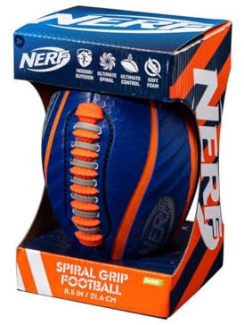 Franklin Sports Nerf Spiral Grip - Balón de fútbol Americano para Interiores y Exteriores, Superficie Texturizada, Espacio Espacial, Espiral, 21,6 cm