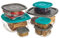 LIVIVO 7pc Stacking Food Storage Containers Set with Fitted Colourful Lids for Freshness, Space-Saving Tubs for Organising Cereals, Pasta, Rice and Other Dry Goods, Craft Materials etc
