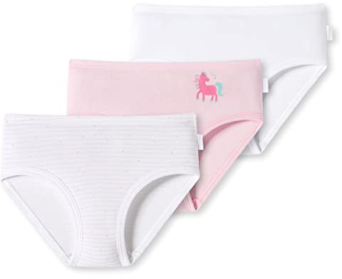 Schiesser Girls' 3 Pack Briefs Underwear Fine Rib 100% Organic Cotton Size 92 to 140