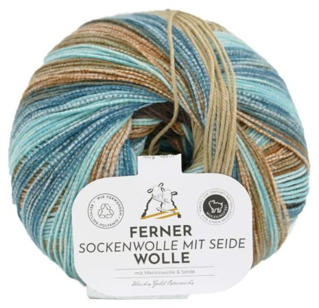 Sockenwolle mit Seide | Ferner Wolle Merinowolle mit Farbverlauf | nicht nur zum Socken stricken (620-23)