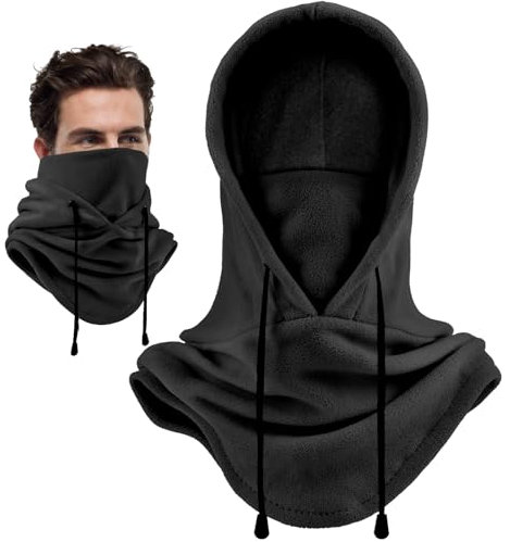 Joyoldelf Funktions Sturmhaube Gesichtshaube Balaclava Kältemaske Skimaske Hut Schwarz Gesichtmaske M (Tiefschwarz)