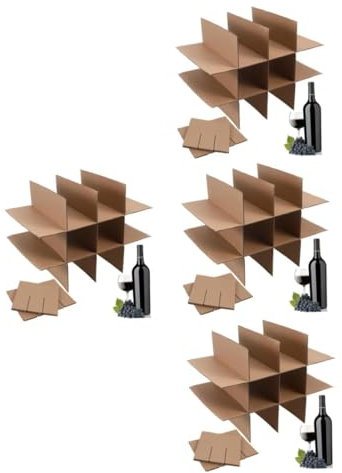 Lurrose 4 Sätze Trennwände Aus Pappe Für Kartons Umzugskartons-set Umzugskartons Für Glaswaren Trennwände Für Glastrennwände Für Umzugskartons Papier Beige 5 Stück * 4
