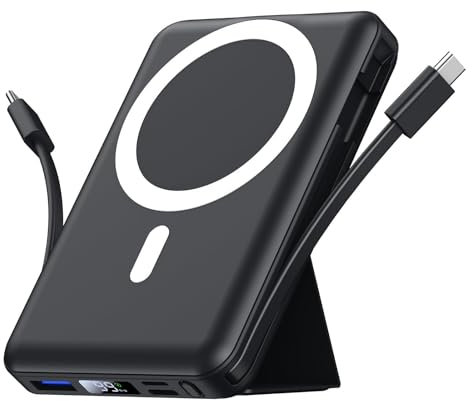 Azmuth para Magsafe Powerbank, 10000mAh Magnético Bateria Externa Carga Rapida, Inalámbrico Cargador Bateria Portátil Power Bank con Pantalla LED USB-C para iPhone 17/16/15/14/13/12/Pro/Pro MAX