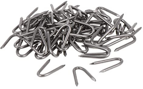 TOYANDONA 140pièces Lot de Clous u pour Fixation De Clôtures Piquets De Jardin Résistants Et Agrafes De Grillage pour Fixer Filets Tentes Et Bâches