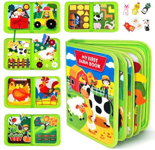 GREATRICH Juguetes Niños 1 Año - Libro de Actividades Montessori 20 en 1 para Bebés 1 2 3 Años - Tablero Ocupado Granja Educativo, Regalo Niño 2 Años - Juguete Bebé 1 Año