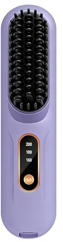 Nouveau Modèle 2026 Brosse Lissante Sans Fil Rechargeable | Fer À Lisser LCD 3 Températures Céramique | Styliseur Portable Ions Négatifs pour Femmes Coiffage Maison Voyage Mariage Soirée Rencontres