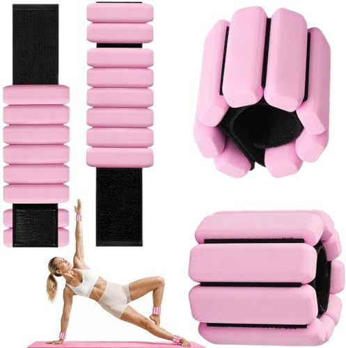 Justerbara handledsvikter viktmanschetter för ben och armar, set om 2 (0,5 kg) handledvikter ankelvikter för löpning yoga pilates dans cardio aerobics promenader, kvinnor och män