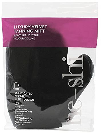He-Shi Luxuriöser Samt-Bräunungshandschuh – doppelseitiger, wiederverwendbarer und waschbarer Bräunungshandschuh – Samtoberfläche für eine streifenfreie Selbstbräunung mit elastischem Handgelenkband
