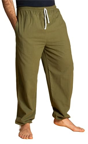 PANASIAM E-Pants långa, bomull, Olivgrön, M