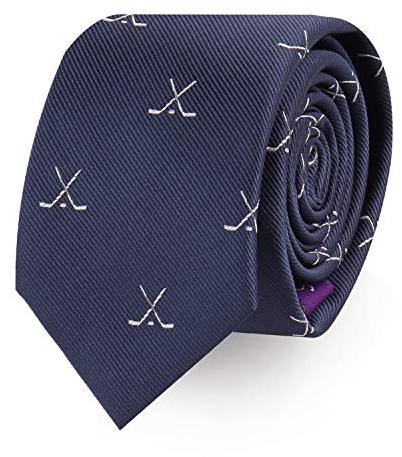AUSCUFFLINKS Cravatte da uomo incrociate per hockey su ghiaccio | Cravatte sottili intrecciate | Regalo di compleanno per papà | Regalo di anniversario per marito (HOCKEY SU GHIACCIO INCROCIATO)